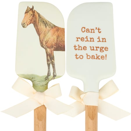 Can't Rein In The Urge To Bake Spatula - Silicone, Wood
