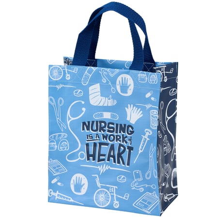 Nursing Is A Work Of Heart Daily Tote - Post-Consumer Material, Nylon