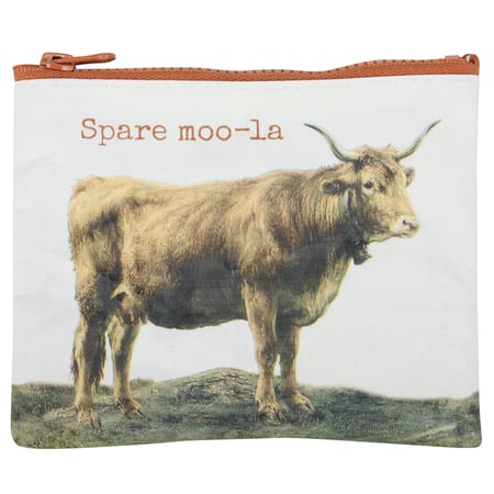 Spare Moola Zipper Wallet - Post-Consumer Material, Plastic, Metal