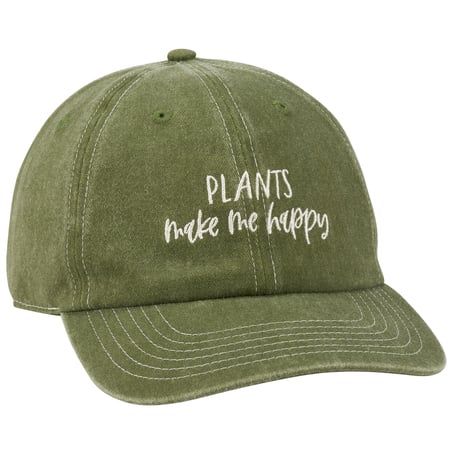 Plants Make Me Happy Baseball Cap - Cotton, Metal