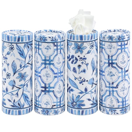 Blue Florals Tissue Box Set - Paper, Facial Tissue