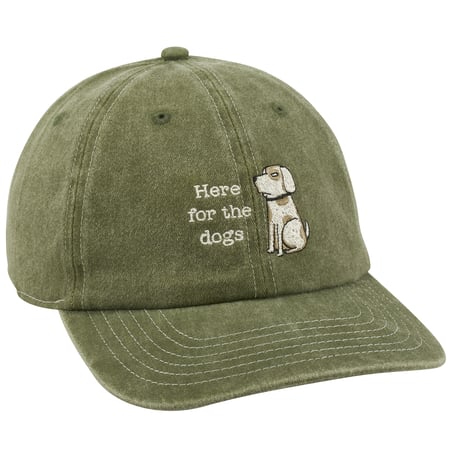 Here For The Dogs Baseball Cap - Cotton, Metal