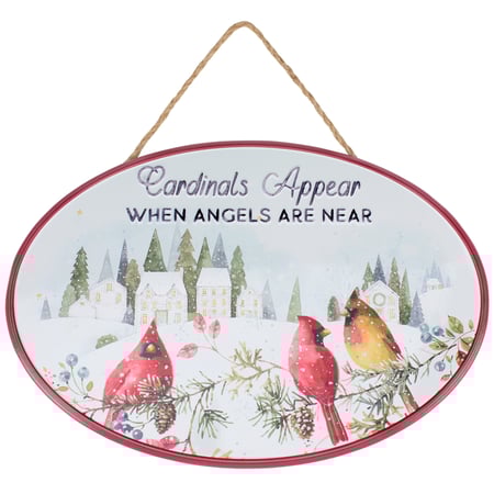 Cardinals Appear Angels Near Wall Decor - Metal, Jute