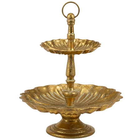 Gold Deco Tiered Tray - Metal