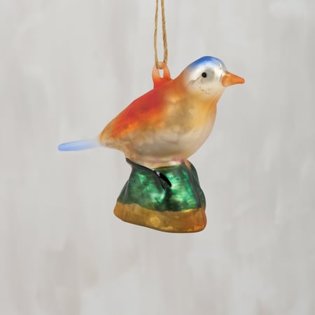 Finch Glass Ornament - Glass