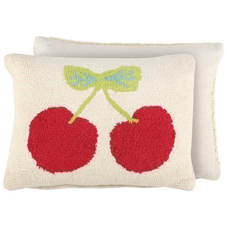 Cherries Pillow - Cotton, Zipper
