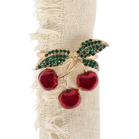 Cherry Stem Napkin Ring - Metal, Plastic