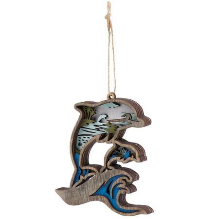Dolphin Magnetic Ornament - Wood, Magnet