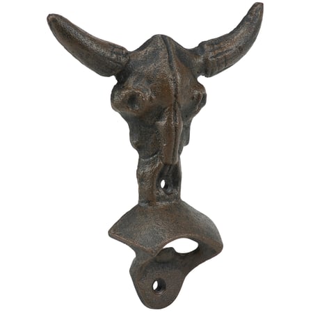 Bull Skull Bottle Opener - Metal