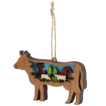 Cow Magnetic Ornament - Wood, Magnet