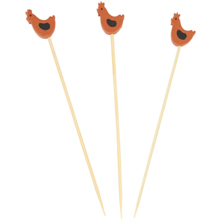 Chickens Party Pick Set - Bamboo, Plywood