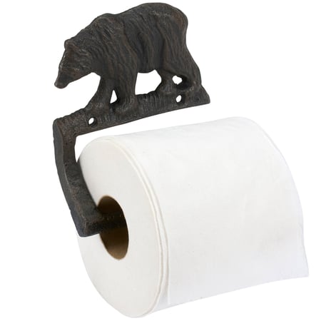 Black Bear Toilet Paper Holder - Metal