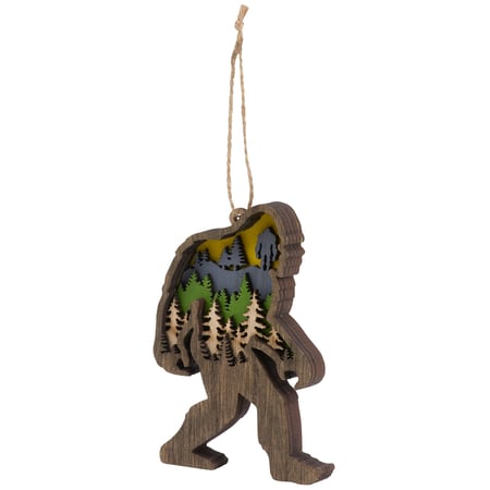 Bigfoot Magnetic Ornament - Wood, Magnet