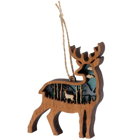 Stag Magnetic Ornament - Wood, Magnet