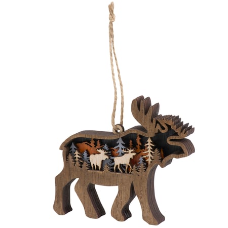 Moose Magnetic Ornament - Wood, Magnet