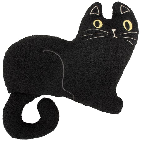 Black Cat Shaped Pillow - Polyester