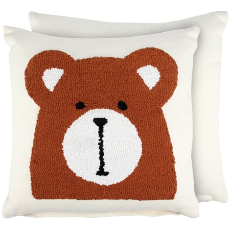 Teddy Bear Pillow - Cotton, Zipper