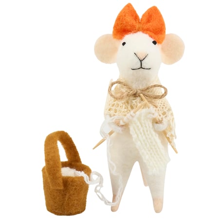 Knitting Mouse Critter - Felt, Foam, Polyester, Plastic