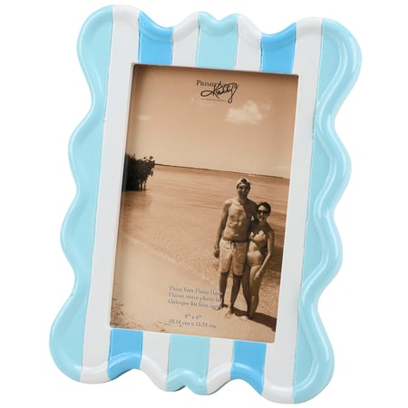 Blue Wave Photo Frame - Resin, Glass, Paper
