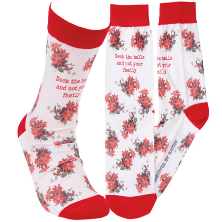 Deck The Halls And Not Your Family Socks - Polyester, Spandex