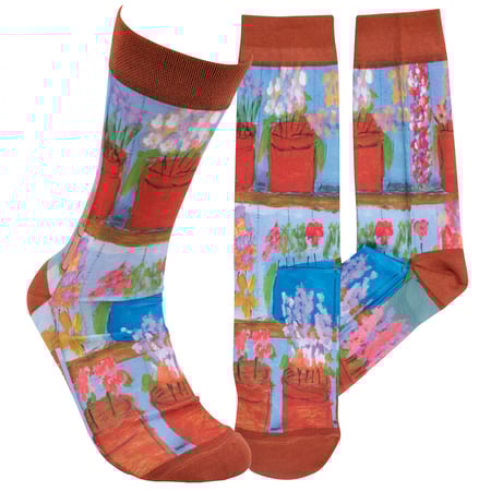 Flower Shop Socks - Polyester, Spandex