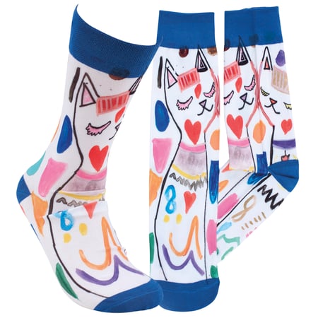 Cheeky Cats Socks - Polyester, Spandex