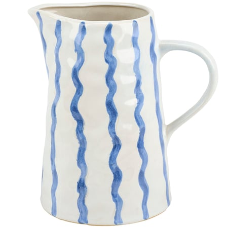Blue Stripe Pitcher - Stoneware