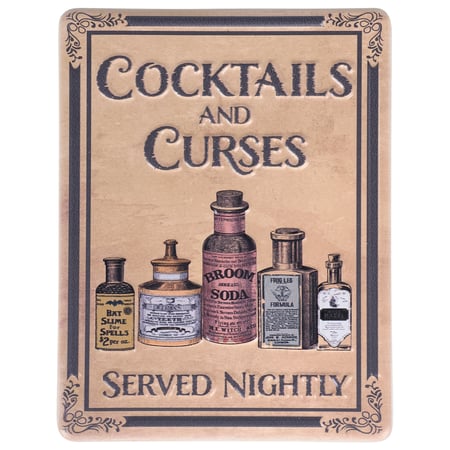 Cocktails And Curses Hanging Decor - Metal