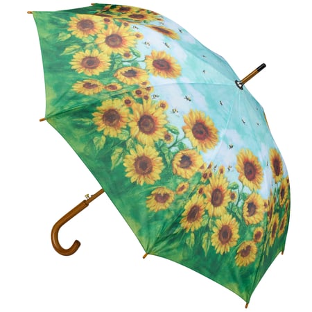 Sunflower Umbrella - Pongee, Wood, Fiberglass, Metal