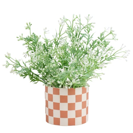 Orange Checkerboard Planter - Terracotta