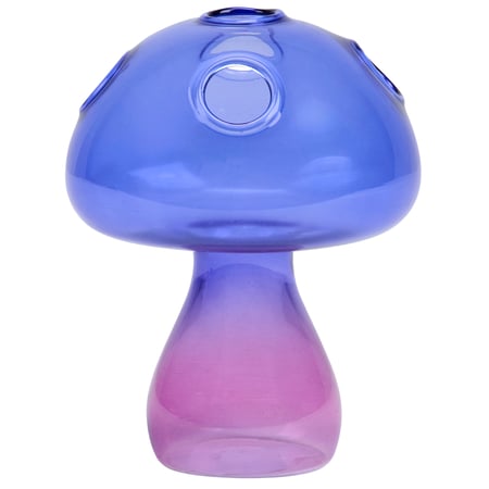 Blue Mushroom Vase - Glass