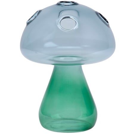 Tall Green Mushroom Vase - Glass