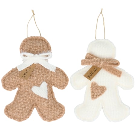 Gingerbread Men Ornament Set - Cotton, Polyester