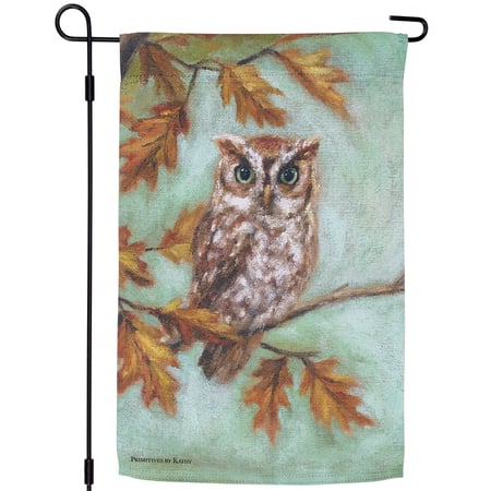 Fall Owl Garden Flag - Polyester