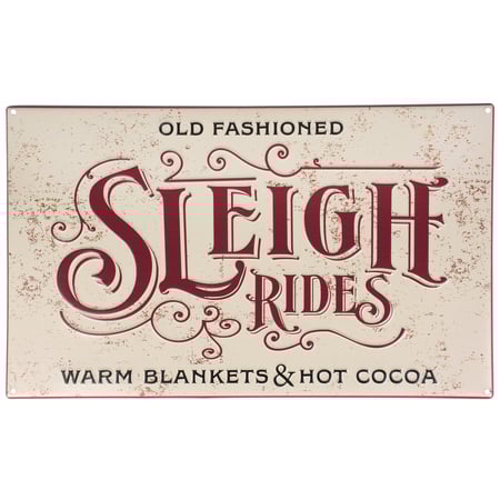 Old Fashioned Sleigh Rides Wall Decor - Metal