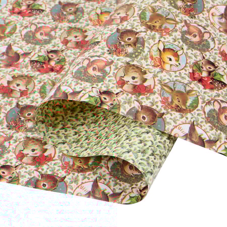 Retro Deer Gift Wrap - Paper