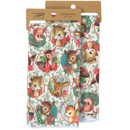 Retro Deer Kitchen Towel - Microfiber