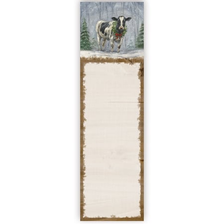 Snowy Cow List Pad - Paper, Magnet