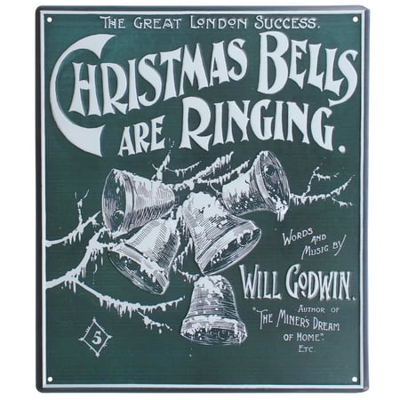 Christmas Bells Are Ringing Wall Decor - Metal