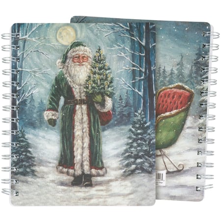 Santa Sleigh Spiral Notebook - Paper, Metal