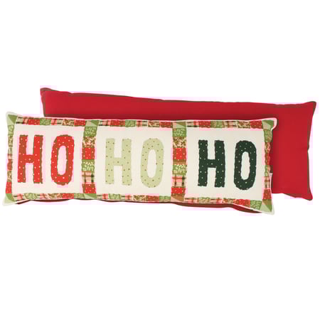 Ho Ho Ho Quilt Pillow - Cotton, Zipper