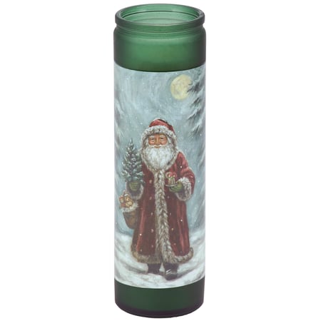 Snowy Santa Candle - Glass, Soy Wax, Cotton