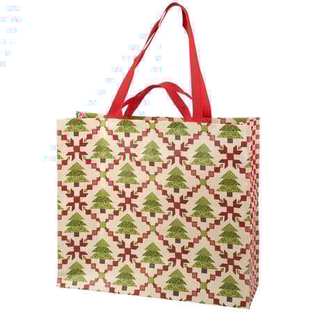 Tree Quilt Shopping Tote - Post-Consumer Material, Nylon