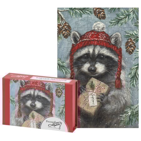 Winter Raccoon Puzzle - Paper
