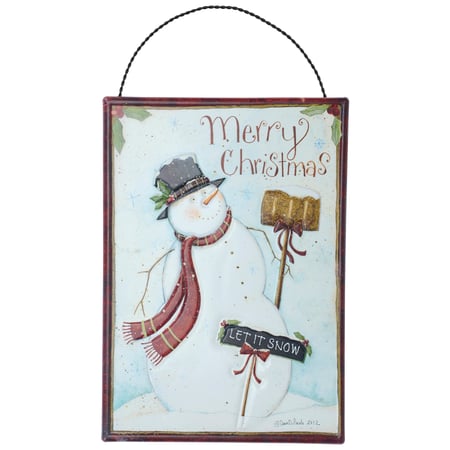 Merry Christmas Let It Snow Wall Decor - Metal