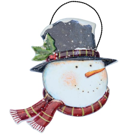 Snowman Face Hanging Decor - Metal