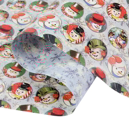 Retro Snowman Gift Wrap - Paper