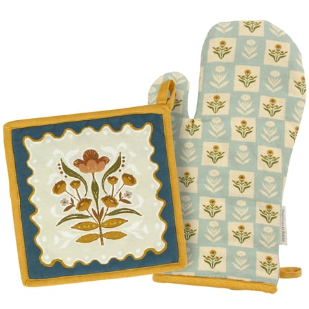 Fall Folk Floral Kitchen Set - Cotton