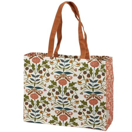 Fall Folk Floral Tote - Canvas