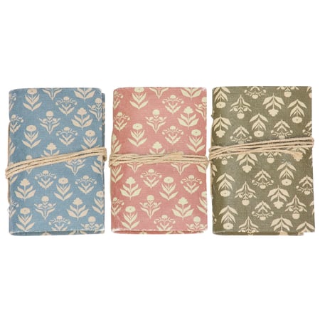 Fall Folk Floral Mini Notebook Set - Paper, Jute